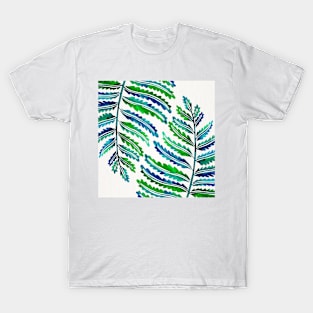 fern leaf blue green T-Shirt